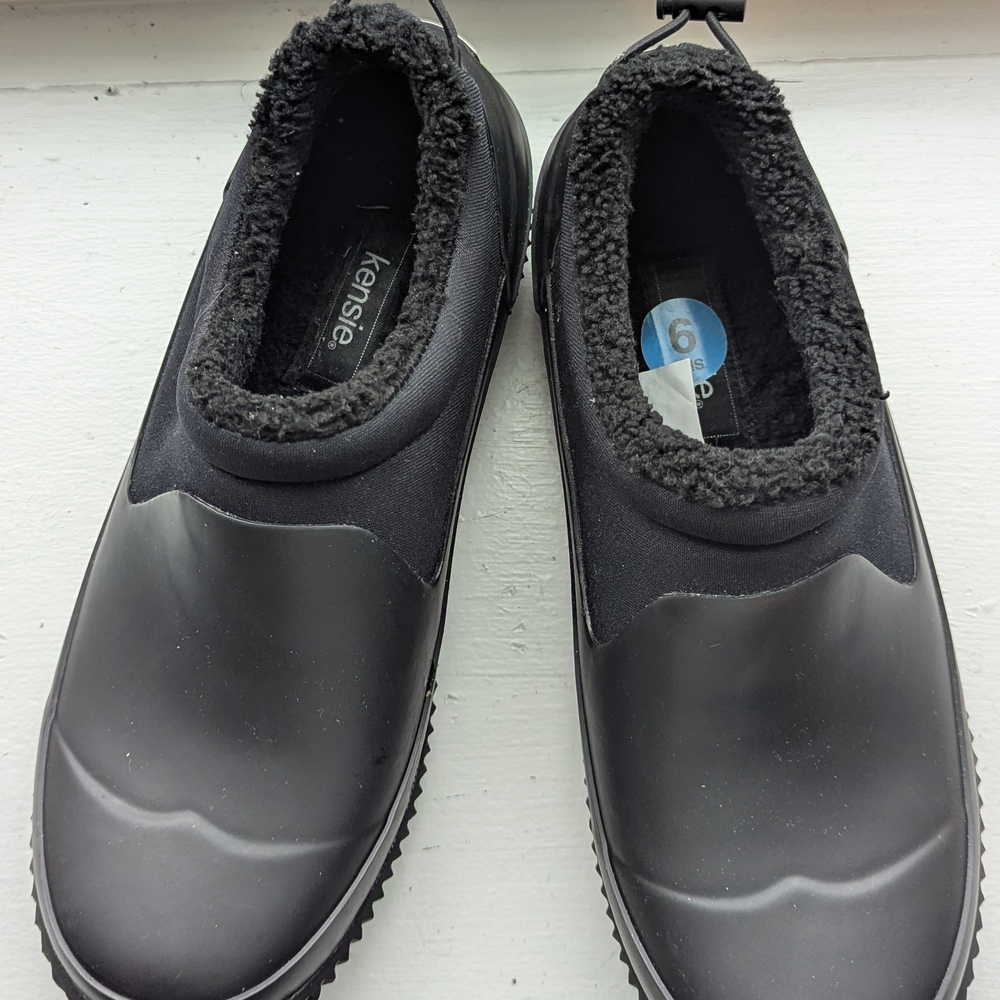 Kensie Black Winter Rain Boots with Cozy Lining